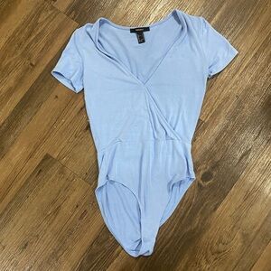 Forever 21 Deep V Neck Short Sleeve Bodysuit